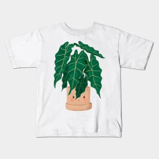 Cute Plant Illustration, Alocasia Illustration Kids T-Shirt